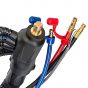 Горелка PARWELD TIG PRO-GRIP MAX 20 4м (250А, ПВ100%, 0.5-3.2мм, гибкий гусак, 1 кноп., байонет 35-50, ниппель на газ и воду, без р.упр.)