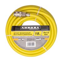 Шланг воздушный Aurora NBR 6x12мм, 15м с быстросъёмами (жёлтый)