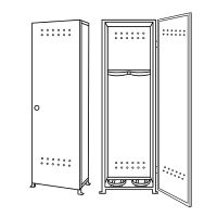 Шкаф для газовых баллонов ШГМ-01-04 (2 шт по 40л/50л выс.давления, л/с 1,0 мм)